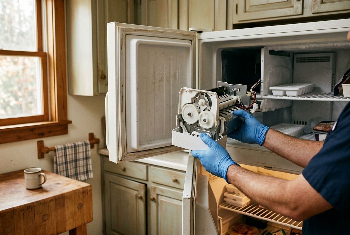 Ice Maker Repair technician at work