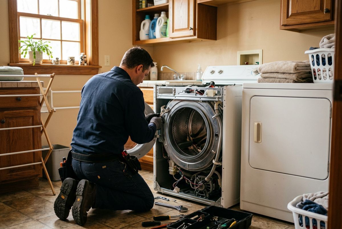 Washer Repair technician at work